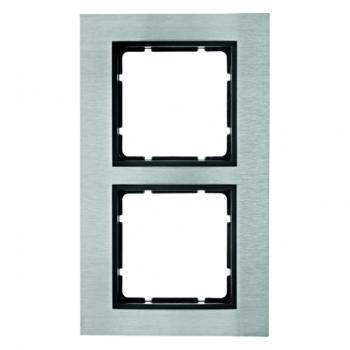 Berker B.7 Rahmen 2-Fach senkrecht Edelstahl/anthrazit 10123606