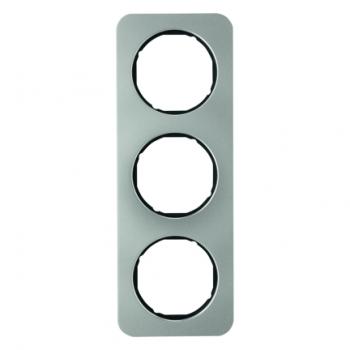 Berker R.1 Rahmen 3-Fach Edelstahl/schwarz 10132104