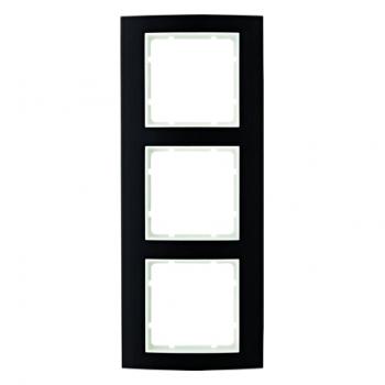 Berker B.3 Rahmen 3-Fach Alu,schwarz/polarwei§ 10133025
