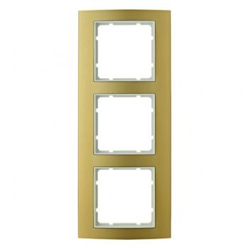 Berker B.3 Rahmen 3-Fach Alu, gold/polarwei§ 10133046