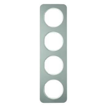 Berker R.1 Rahmen 4-Fach Edelstahl/polarwei§ 10142114