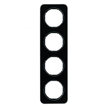 Berker R.1 Rahmen 4-Fach Glas, schwarz 10142116