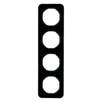 Berker R.1 Rahmen 4-Fach schwarz, gl_nzend 10142145