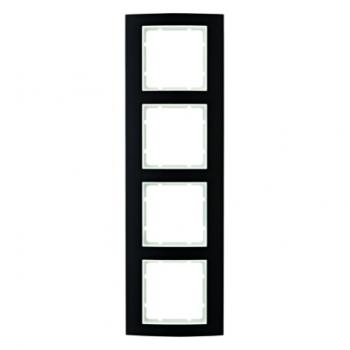 Berker B.3 Rahmen 4-Fach Alu,schwarz/polarwei§ 10143025
