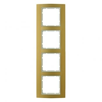 Berker B.3 Rahmen 4-Fach Alu, gold/polarwei§ 10143046