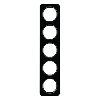Berker R.1 Rahmen 5-Fach Glas, schwarz 10152116