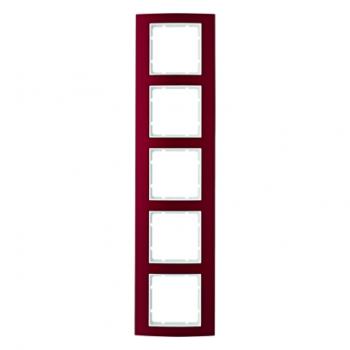Berker B.3 Rahmen 5-Fach Alu, rot/polarwei§ 10153022