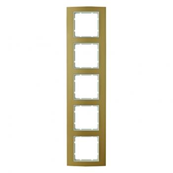 Berker B.3 Rahmen 5-Fach Alu, gold/polarwei§ 10153046