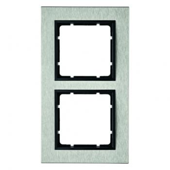 Berker B.7 Rahmen 2-Fach waagerecht Edelstahl/anthrazit 10223606