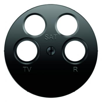 Berker R.1/R.3 Abdeckung Antennendose 4Loch schwarz, glänzend 14842045