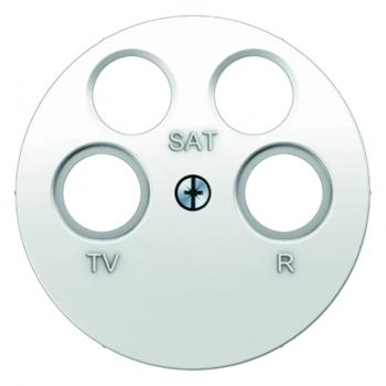 Berker R.1/R.3 Abdeckung Antennendose 4Loch polarweiß, glänzend 14842089