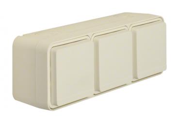 Berker W.1 IP55 Aufputz Steckdose 3fach waagerecht polrweiss matt 47733512