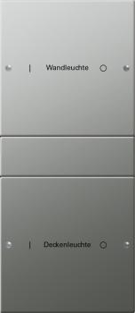 Gira Wippenset 2f (1+1) beschr. System 55 Edelstahl 2132602