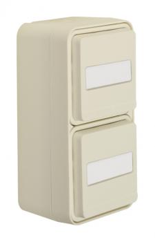 Berker W.1 IP55 Aufputz Steckdose 2fach senkrecht Beschriftbar polarweiss matt 47703552