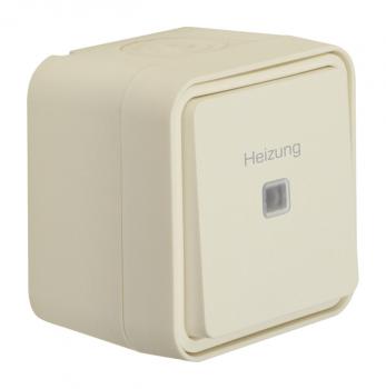 Berker W.1 IP55 Aufputz Heinzungs Notschalter "Heizung"  polarweiss matt  35663502