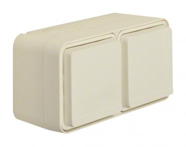 Berker W.1 IP55 Aufputz Steckdose 2fach waagerecht polarweiss matt 47843512