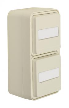 Berker W.1 IP55 Aufputz Steckdose 2fach senkrecht Beschriftbar polarweiss matt 47703532