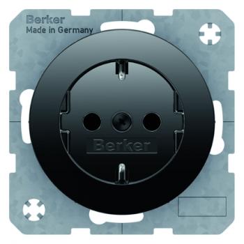 Berker R.1/R.3 Steckdose schwarz, glänzend 47432045