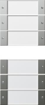 Gira Wippenset 6f (3+3) BSF System 55 Klar/Edelstahl 2136600