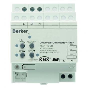 Berker Universal-Dimmaktor 1fach 500 W REG KNX lichtgrau 75311008