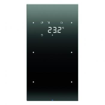 Berker Touchsensor 2fach mit Temperaturregler Berker R.3 Glas, schwarz 75642055