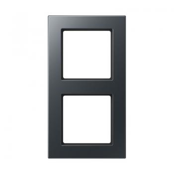 Jung Rahmen 2-fach, senkrechte und waagerechte Montage, Thermoplast lackiert, A 550, anthrazit matt A5582BFANM