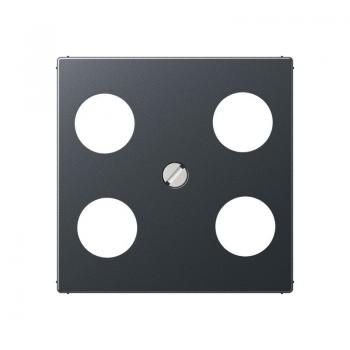Jung Abdeckung für 4-Loch SAT-TV-Steckdose (Hirschmann), Thermoplast lackiert, Serie A, anthrazit matt A561-4SAT1ANM