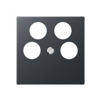 Jung Abdeckung für 4-Loch SAT-TV-Steckdose (Ankaro), Thermoplast lackiert, Serie A, anthrazit matt A561-4SAT2ANM