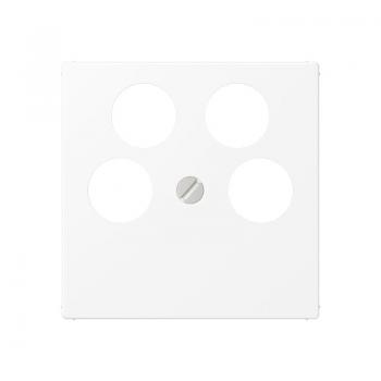 Jung Abdeckung für 4-Loch SAT-TV-Steckdose (Ankaro), Thermoplast lackiert, Serie A, schneeweiß matt A561-4SAT2WWM