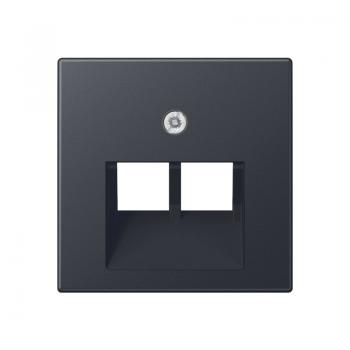 Jung Abdeckung für IAE/UAE-Anschlussdosen 2 x 8-polig, Thermoplast lackiert, Serie A, anthrazit matt A569-2BFPLUAANM