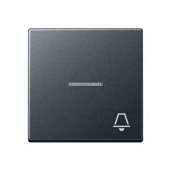 Jung Wippe 1fach mit Lichtleiter, Symbol Klingel, Thermoplast lackiert, Serie A, anthrazit matt A590BFKO5KANM