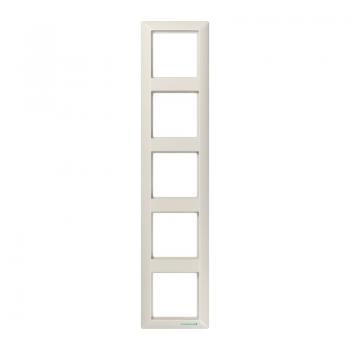 Jung Rahmen 5-fach, senkrechte und waagerechte Montage, Duroplast antibakteriell, AS 500 antibakteriell, weiß ABAS585