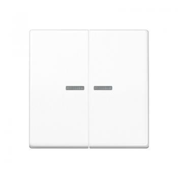 Jung Wippe 2fach mit Lichtleiter, Duroplast antibakteriell, Serie AS, alpinweiß ABAS591-5KO5WW