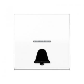 Jung Wippe 1fach mit Lichtleiter, mit abtastbarem Symbol "Klingel", Duroplast antibakteriell, Serie AS, alpinweiß ABAS591K1KO5WW