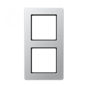 Jung Rahmen 2-fach, senkrechte und waagerechte Montage, Thermoplast lackiert, A flow, aluminium AF582BFAL