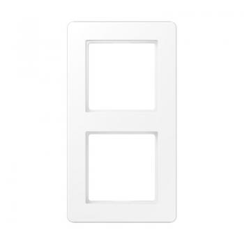 Jung Rahmen 2-fach, senkrechte und waagerechte Montage, Thermoplast lackiert, A flow, schneeweiß matt AF582BFWWM