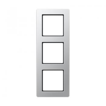 Jung Rahmen 3-fach, senkrechte und waagerechte Montage, Thermoplast lackiert, A flow, aluminium AF583BFAL