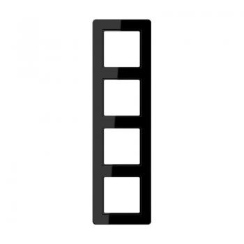 Jung Rahmen 4-fach, senkrechte und waagerechte Montage, Thermoplast, A flow, schwarz AF584BFSW