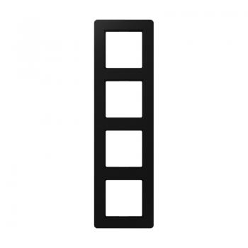 Jung Rahmen 4-fach, senkrechte und waagerechte Montage, Thermoplast lackiert, A flow, graphitschwarz matt AF584BFSWM