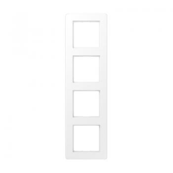 Jung Rahmen 4-fach, senkrechte und waagerechte Montage, Thermoplast lackiert, A flow, schneeweiß matt AF584BFWWM