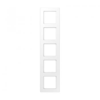 Jung Rahmen 5-fach, senkrechte und waagerechte Montage, Thermoplast lackiert, A flow, schneeweiß matt AF585BFWWM