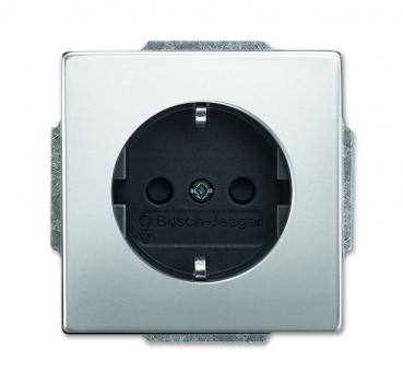 B+J pur edelstahl, Steckdose edelstahl 20EUC-866