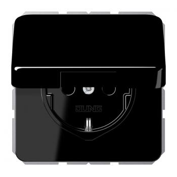 Jung CD500 Steckdose mit Klappdeckel schwarz CD1520BFKLSW