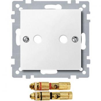 Merten Zentralplatte mit High-End Lautsprecher-Steckverbinder, polarwei§, System M 469319