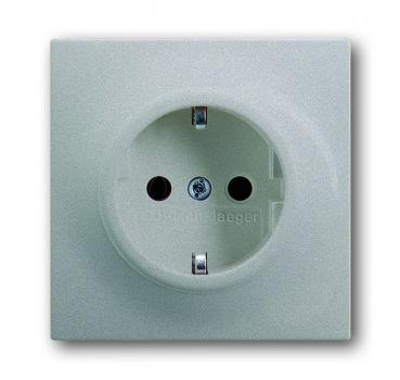 B+J impuls, Steckdose mit Kinderschutz, alusilber 20 EUCKS-783