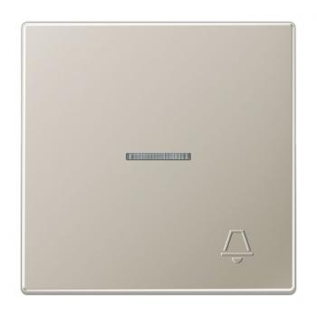 Jung Wippe 1fach mit Lichtleiter, mit abtastbarem Symbol "Klingel", Serie LS, Edelstahl ES2990KO5KP