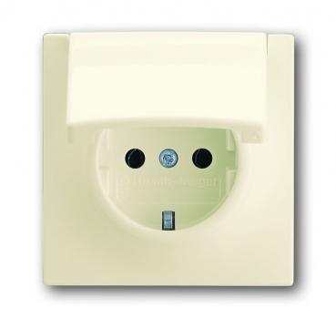 B+J impuls, Steckdose mit Klappdeckel, elfenbein/weiß 20 EUK-72