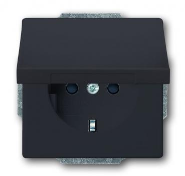 B+J carat®,Steckdose mit Klappdeckel, anthrazit 20 EUK-81