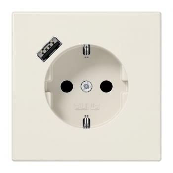 Jung SCHUKO Steckdose 16 A 250 V ~, mit USB-Ladegerät 1 x Typ A, Berührungsschutz, Serie LS, weiß LS1520-18A