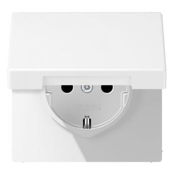 Jung Serie LS Steckdose mit Klappdeckel schneeweiß mat LS1520BFKLWWM